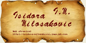Isidora Milošaković vizit kartica